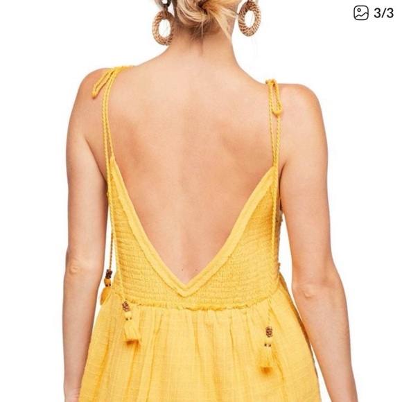 Free People Dresses & Skirts - Free People Sun Drenched Yellow Mini Dress